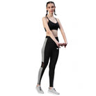 Women's Polyster Solid Sport Leggings (Black &amp; Grey) - ElegantAlpha