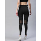 Women's Polyster Solid Sport Leggings (Black &amp; Grey) - ElegantAlpha