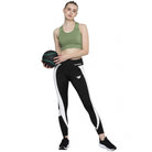 Women's Polyster Solid Sport Leggings (Black &amp; White) - ElegantAlpha