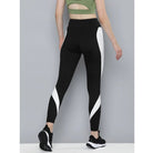 Women's Polyster Solid Sport Leggings (Black &amp; White) - ElegantAlpha