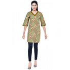 Women's Rayon Kurtis (Green, Multi, S) - ElegantAlpha