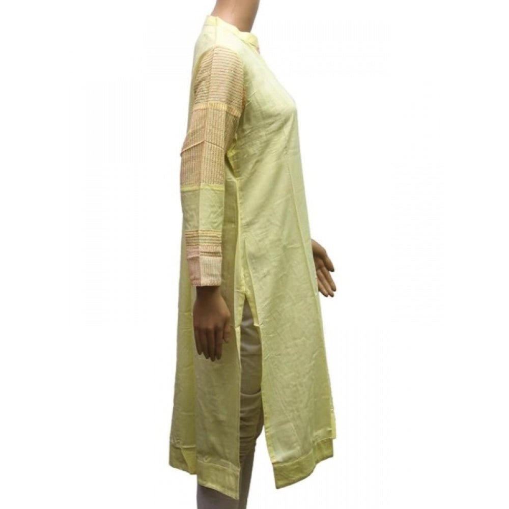 Women's Rayon Kurtis (Lemon Yellow, XL) - ElegantAlpha