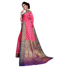 Women's Sana Silk Jacquard Saree With Blouse (Pink, 5 - 6 Mtrs) - ElegantAlpha