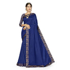 Women's Silk Blend Saree (Neavy blue, 5 - 6mtrs) - ElegantAlpha