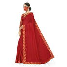 Women's Silk Blend Saree (Red, 5 - 6mtrs) - ElegantAlpha