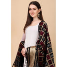 Women's Silk Pure weaving Work Duppatta (Black, Length: 2 - 2.3 Mtrs) - ElegantAlpha