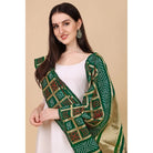 Women's Silk Pure weaving Work Duppatta (Green, Length: 2 - 2.3 Mtrs) - ElegantAlpha