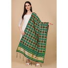 Women's Silk Pure weaving Work Duppatta (Green, Length: 2 - 2.3 Mtrs) - ElegantAlpha