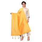 Women's Silk Pure weaving Work Duppatta (Honey, Length: 2 - 2.3 Mtrs) - ElegantAlpha