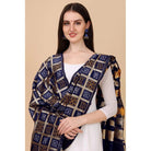 Women's Silk Pure weaving Work Duppatta (Navy Blue, Length: 2 - 2.3 Mtrs) - ElegantAlpha