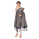 Women's Silk Pure weaving Work Duppatta (Navy Blue, Length: 2 - 2.3 Mtrs) - ElegantAlpha