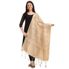 Women's Silk Pure weaving Work Duppatta (Off White, Length: 2 - 2.3 Mtrs) - ElegantAlpha