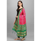 Women's Silk Pure weaving Work Duppatta (Pink, Length: 2 - 2.3 Mtrs) - ElegantAlpha