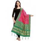 Women's Silk Pure weaving Work Duppatta (Pink, Length: 2 - 2.3 Mtrs) - ElegantAlpha