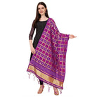 Women's Silk Pure weaving Work Duppatta (Purple, Length: 2 - 2.3 Mtrs) - ElegantAlpha