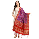 Women's Silk Pure weaving Work Duppatta (Purple, Length: 2 - 2.3 Mtrs) - ElegantAlpha