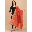 Women's Silk Pure weaving Work Duppatta (Red, Length: 2 - 2.3 Mtrs) - ElegantAlpha