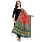 Women's Silk Pure weaving Work Duppatta (Red, Length: 2 - 2.3 Mtrs) - ElegantAlpha