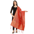 Women's Silk Pure weaving Work Duppatta (Red, Length: 2 - 2.3 Mtrs) - ElegantAlpha