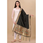 Women's Silk Pure Zari weaving Duppatta (Black, Length: 2 - 2.3 Mtrs) - ElegantAlpha