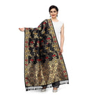 Women's Silk Pure Zari weaving Duppatta (Black, Length: 2 - 2.3 Mtrs) - ElegantAlpha