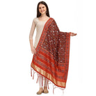 Women's Silk Pure Zari weaving Duppatta (Maroon, Length: 2 - 2.3 Mtrs) - ElegantAlpha