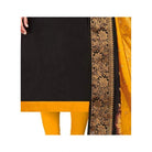 Women's Slub Cotton Unstitched Salwar - Suit Material With Dupatta (Black, 2 Mtr) - ElegantAlpha