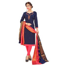 Women's South Slub Cotton Unstitched Salwar - Suit Material With Dupatta (Blue, 2 Mtr) - ElegantAlpha