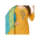 Women's South Slub Cotton Unstitched Salwar - Suit Material With Dupatta (Yellow, 2 Mtr) - ElegantAlpha