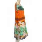 Women's Synthetic Kurtis (Orange, Multi, L) - ElegantAlpha