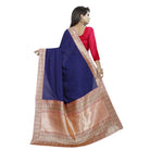 Women's Vichitra Silk Saree with Blouse (Blue,5 - 6 mtrs) - ElegantAlpha