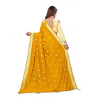 Women's Vichitra Silk Saree With Blouse (Mustard, 5 - 6 Mtrs) - ElegantAlpha