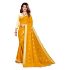 Women's Vichitra Silk Saree With Blouse (Mustard, 5 - 6 Mtrs) - ElegantAlpha