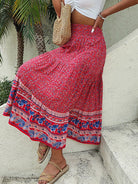 Woven Paisley Boho Resort Maxi Skirt - ElegantAlpha