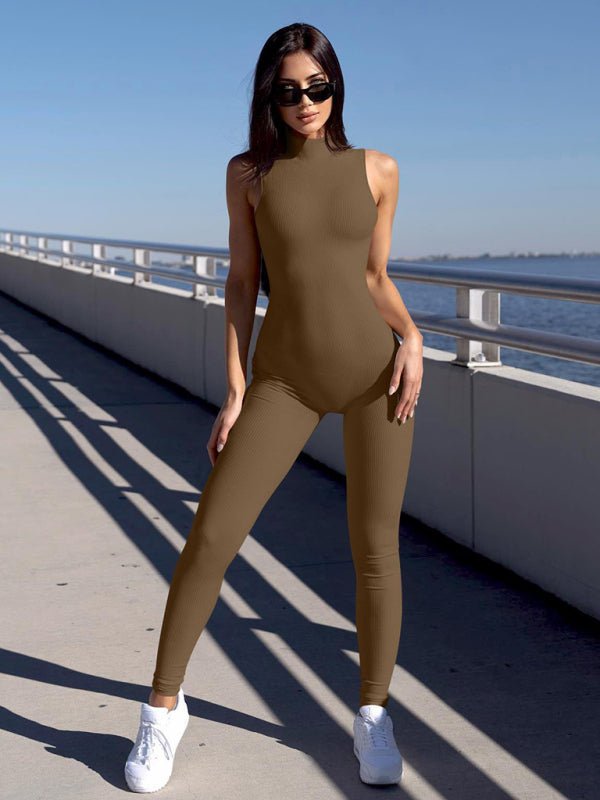 Yoga Jumpsuit Slim Turtleneck Jumpsuit - ElegantAlpha