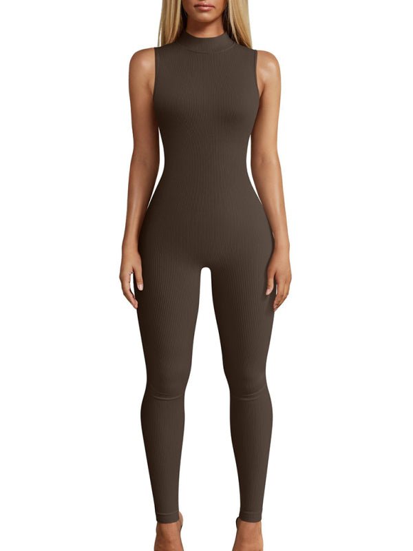 Yoga Jumpsuit Slim Turtleneck Jumpsuit - ElegantAlpha