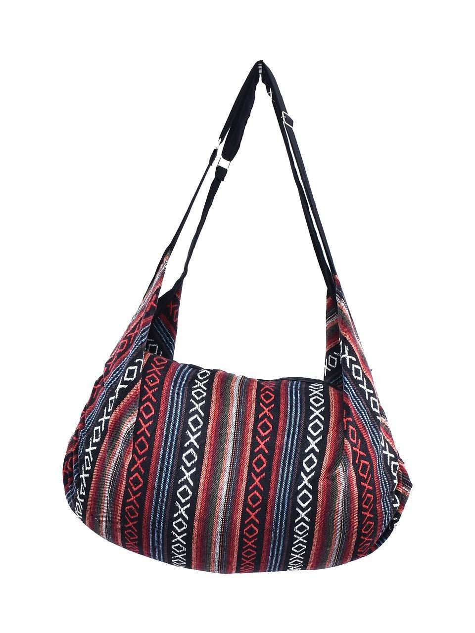 Criss Cross Striped Cotton Canvas Duffle Bag - ElegantAlpha®