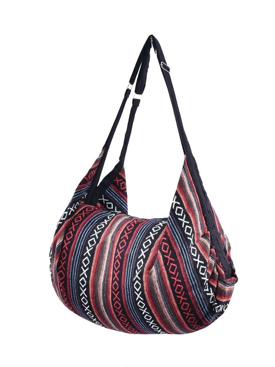 Criss Cross Striped Cotton Canvas Duffle Bag - ElegantAlpha®