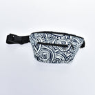 Navy Blue Symmetry Cotton Bum Bag - ElegantAlpha®