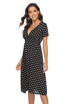 Polka Dot Short Sleeve Dress - ElegantAlpha®