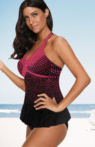 Halter Print Tankini Split Swimsuit - ElegantAlpha®