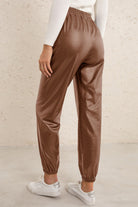 Elastic Waist PU Leather Joggers - ElegantAlpha®