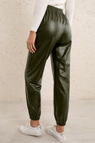 Elastic Waist PU Leather Joggers - ElegantAlpha®