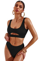 Cutout Solid Color Split Swimsuit - ElegantAlpha®