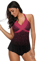 Halter Print Tankini Split Swimsuit - ElegantAlpha®