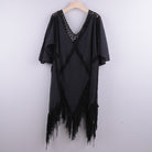 Cotton Fringe Slit Cover-up Dress - ElegantAlpha®