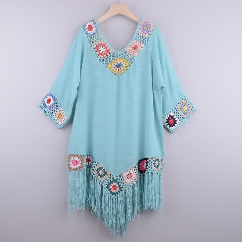 Cotton Fringe Cover-up Dress - ElegantAlpha®