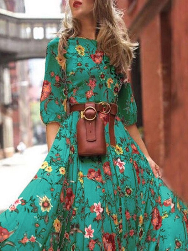 Bohemian Holiday Dress Floral printed - ElegantAlpha®