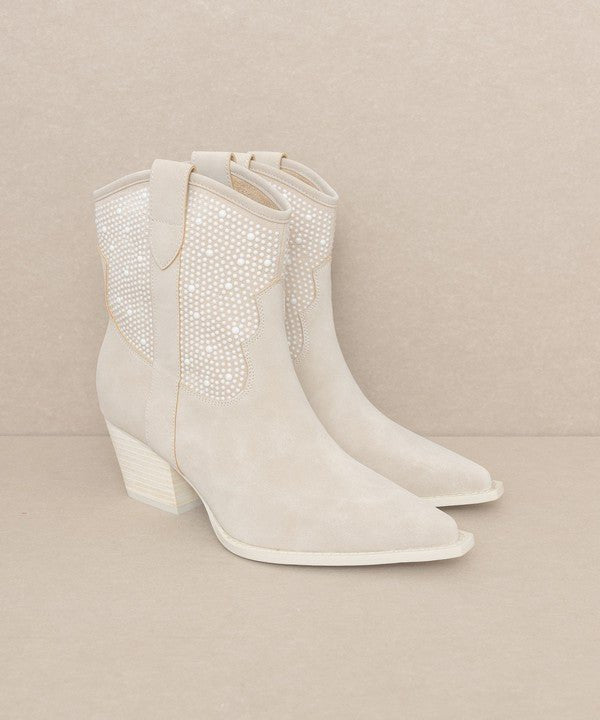 Cannes - Pearl Studded Western Boots - ElegantAlpha®