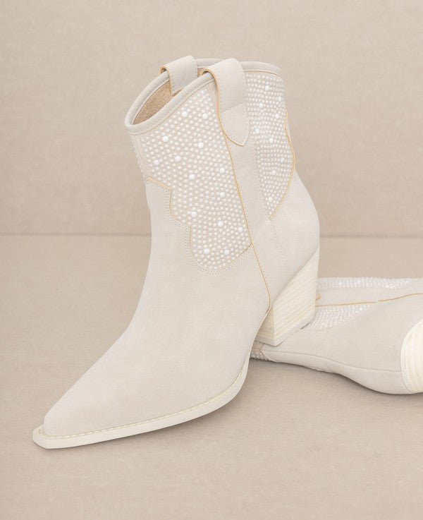 Cannes - Pearl Studded Western Boots - ElegantAlpha®